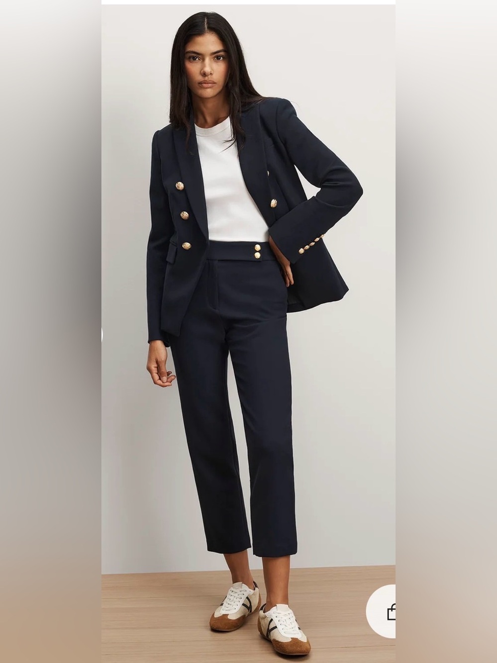 LN Veronica Beard Renzo Crest Button Pant Black Size 8